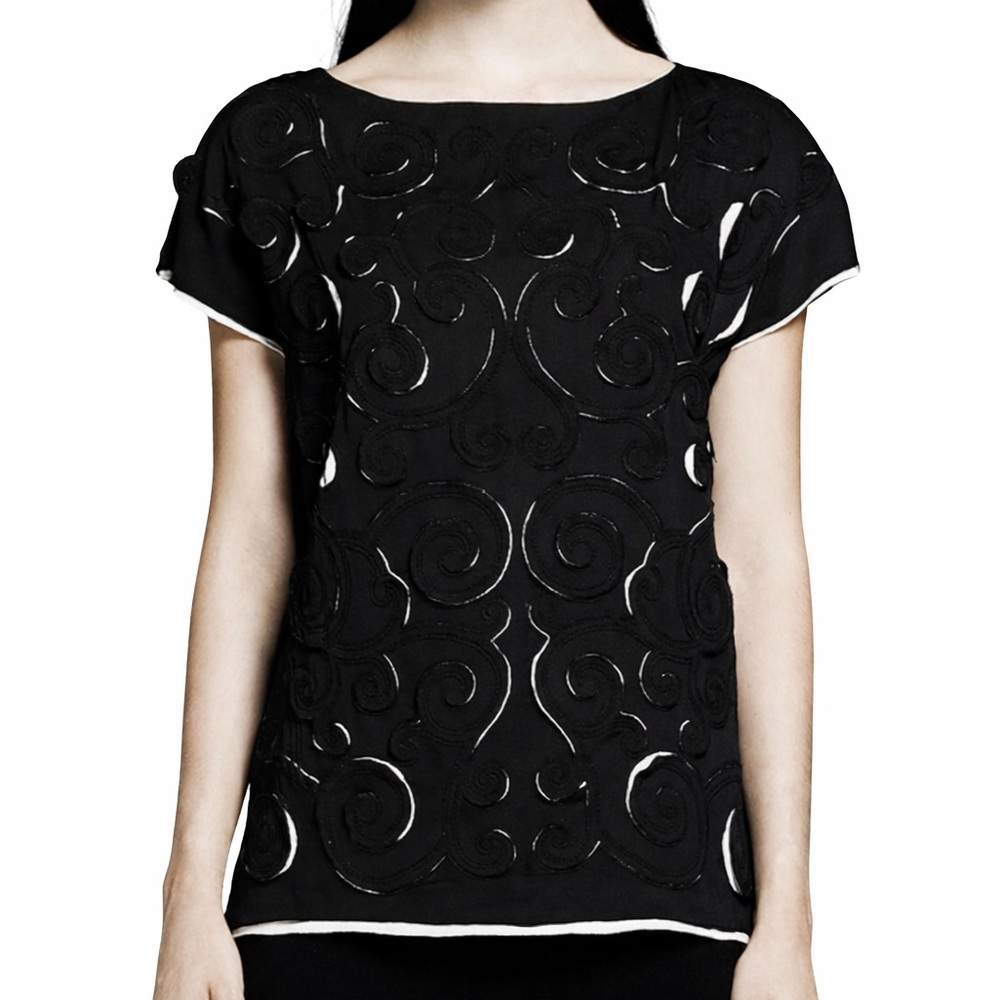 Catherine Malandrino Laser Cutout Top